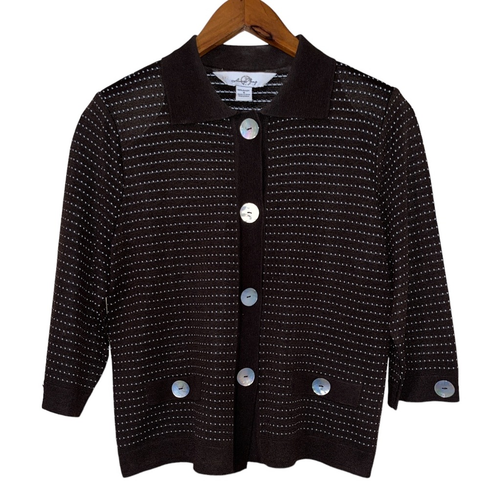 Ming Wang acrylic knit cardigan